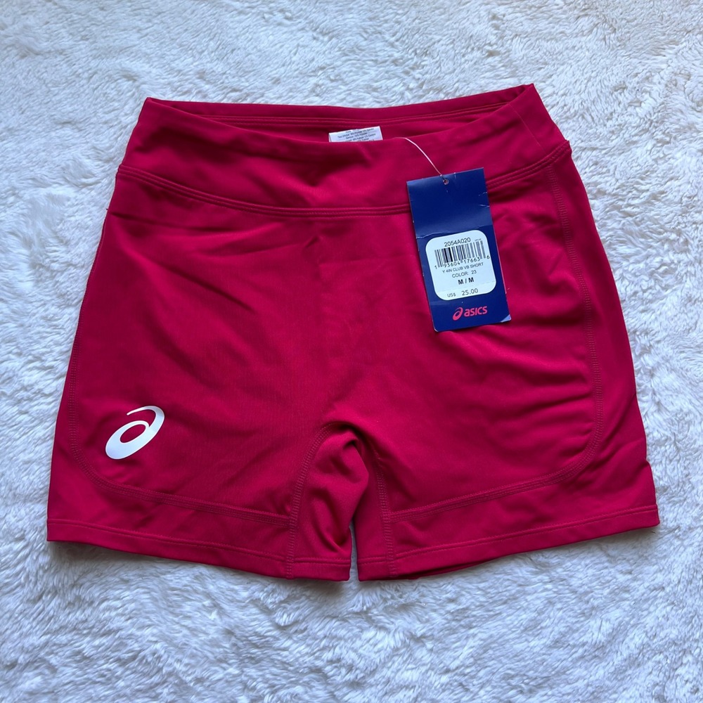 Asics Youth‎ Girls 4 In Club Volleyball Shorts Pink Red 2054A020 Size Medium NWT